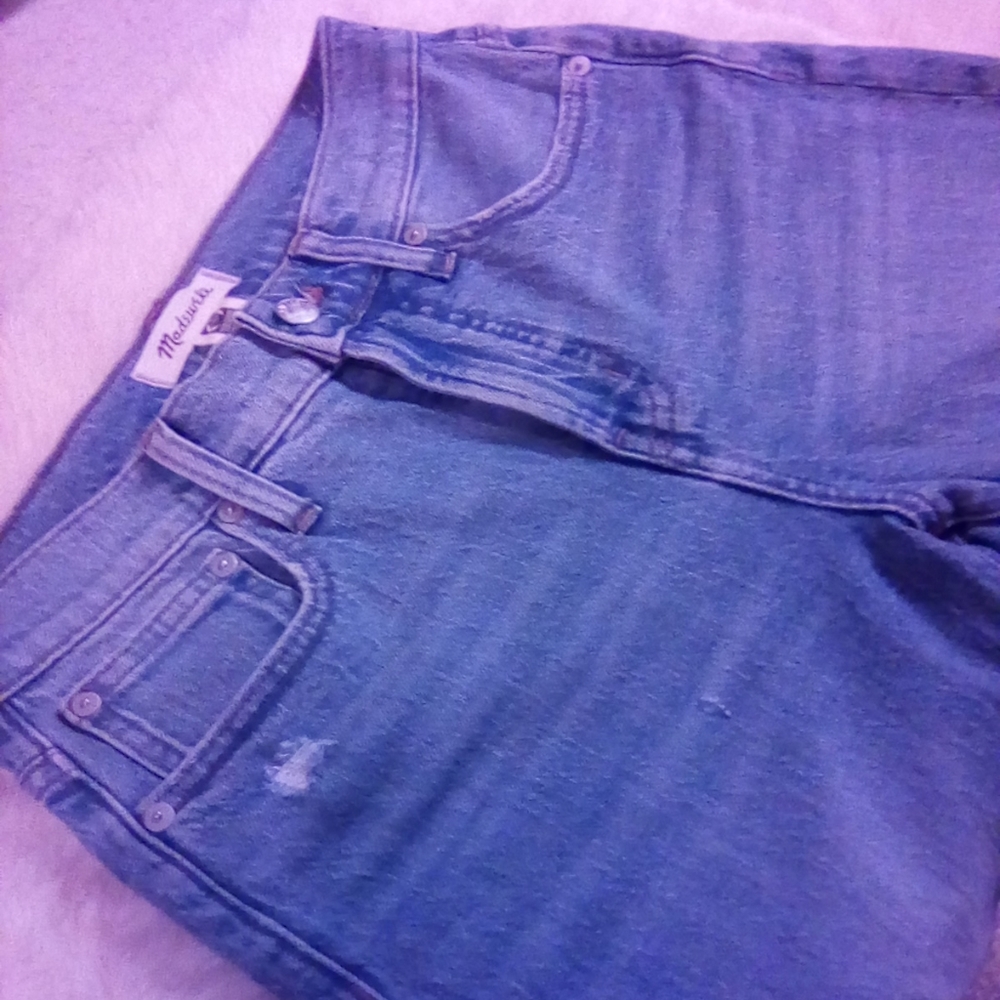 MADEWELL THE PERFECT VINTAGE WOMEN'S JEANS PANTS WASH DENIM RAW HEM SIZE 26P